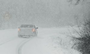 car driving in snow