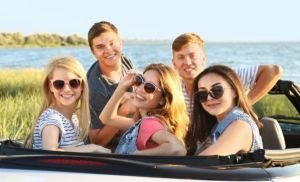 Teens in car